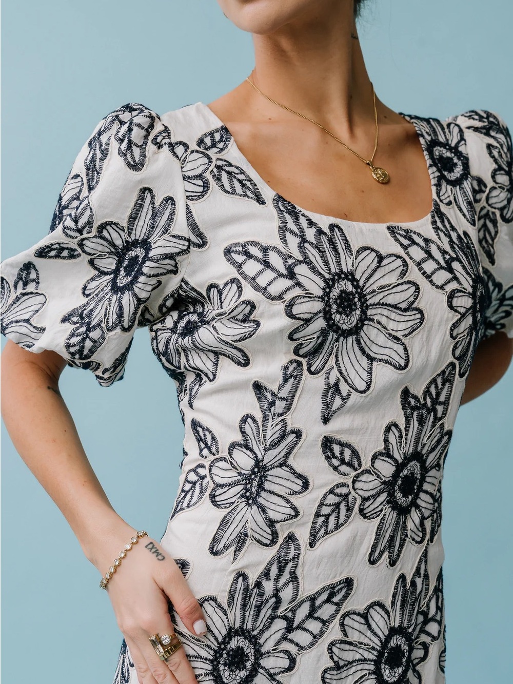 BOHME Brielle Embroidered Maxi Dress ❤️NWT❤️ - Picture 8 of 8